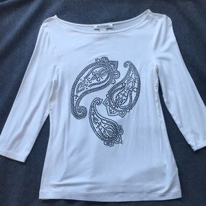 White/Black long sleeve top
